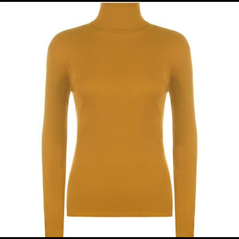 NWT Mustard Yellow Ribbed Turtleneck